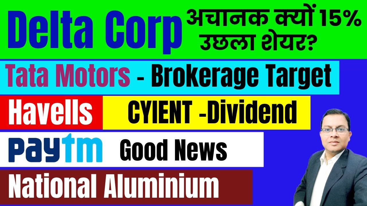 Delta Corp share News I Tata Motors I Cyient Dividend I Paytm share I NALCO Share I Havells share