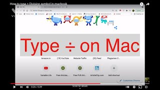 How to type  ÷ Division symbol in macbook