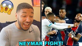 NEYMAR SLAPS ALVARO!! PSG VS MARSEILLE BRAWL REACTION (Le Classique FIGHT)