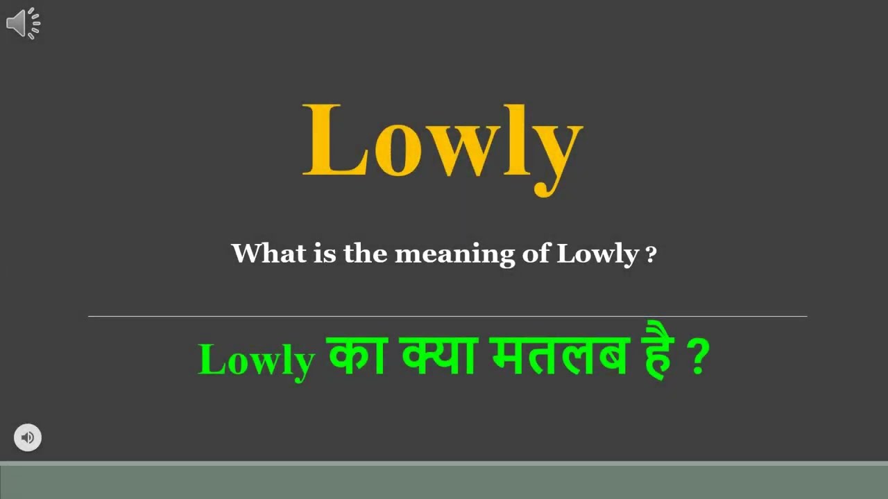 Lowly meaning in Hindi | Lowly ka kya matlab hota hai | daily use English words