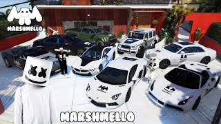 GTA 5 - Stealing Dj Marshmello's Luxury Cars with Franklin | (Real Life Cars #23)