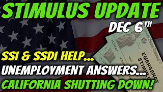 Second Stimulus Check Update: Social Security Help | Unemployment Benefits | December 6th