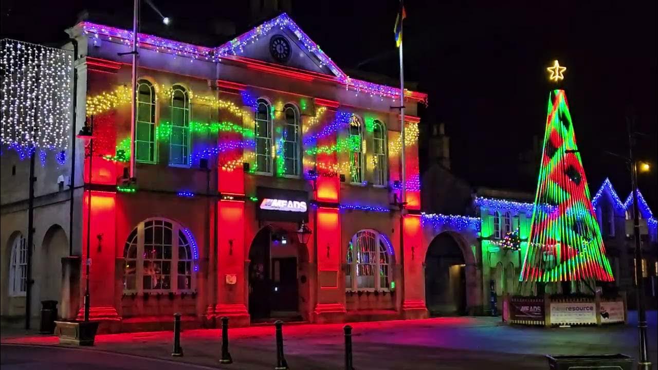 Melksham marketplace Christmas lights Dec 2023 YouTube