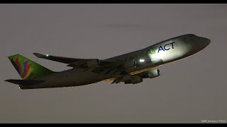 [4K] Takeoffs Boeing747F AirACT 離陸 / Plane spotting in BANGKOK Suvarnabhumi airport / Lumix GH6
