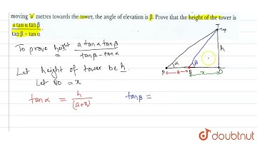 The angle of elevation of the top of a tower as observed from a point on the ground is a and on ...