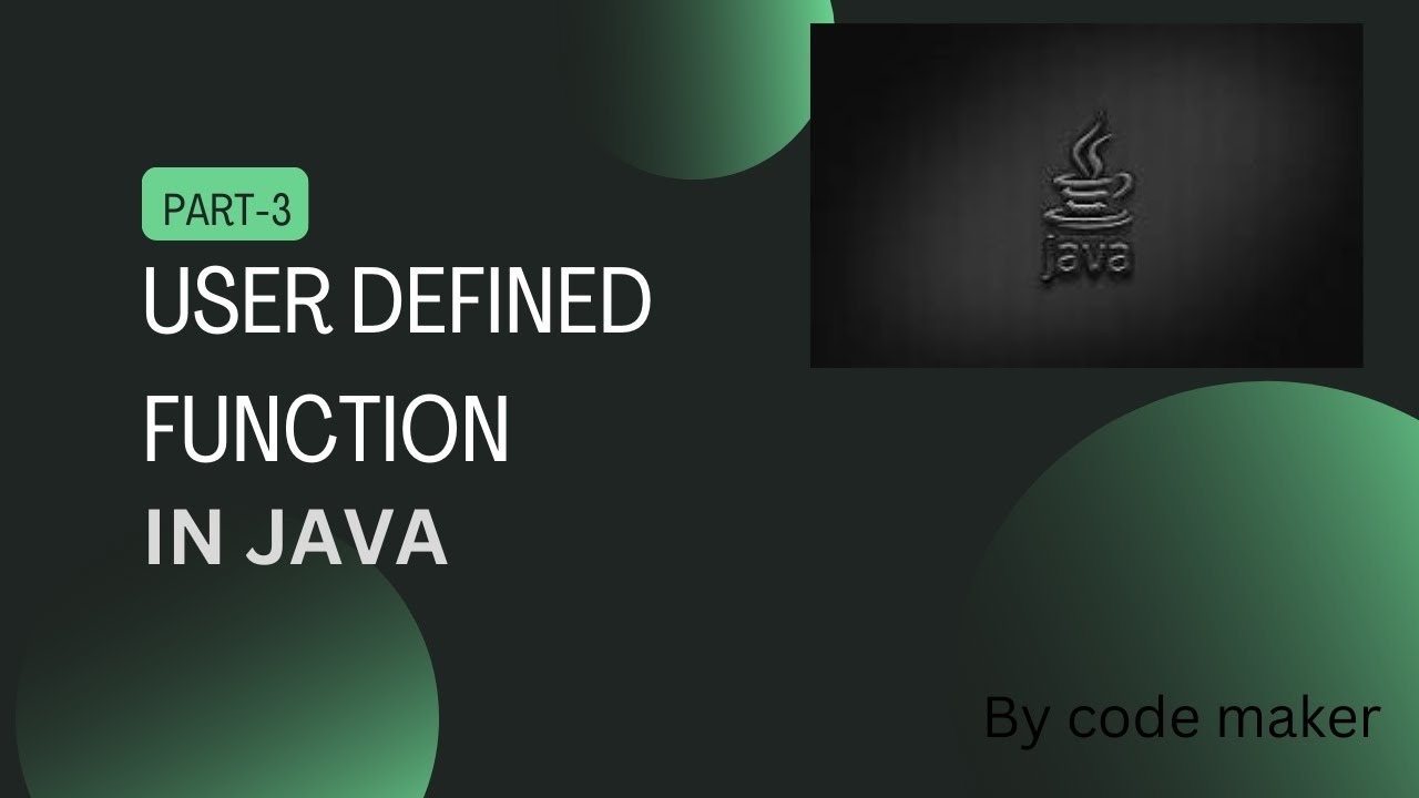 User defined method part 3 explain in java - YouTube