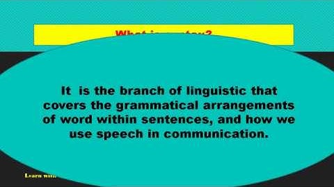 Syntactic & semantic interpretation