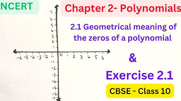 Geometrical  meaning of the zeros of polynomials | Exercise 2.1 | CBSE | Class 10