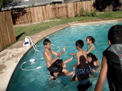 Chicken fight at Peter's house.