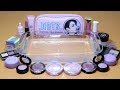 "LavenderSLIME" Mixing "Lavender" Makeup,glitter Into Clear Slime! Are you ARMY?