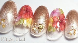 ハイビスカスネイル♡Hibiscus Nailait