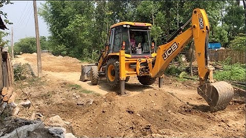 JCB Backhoe Loader Working Road Construction - JCB DOZER VIDEO
