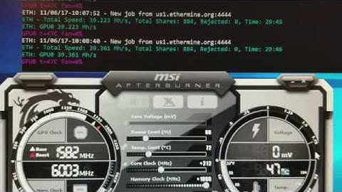 MSI 1080 ti ARMOR OC mining 39.4 hashrate Ethereum 185 watts!