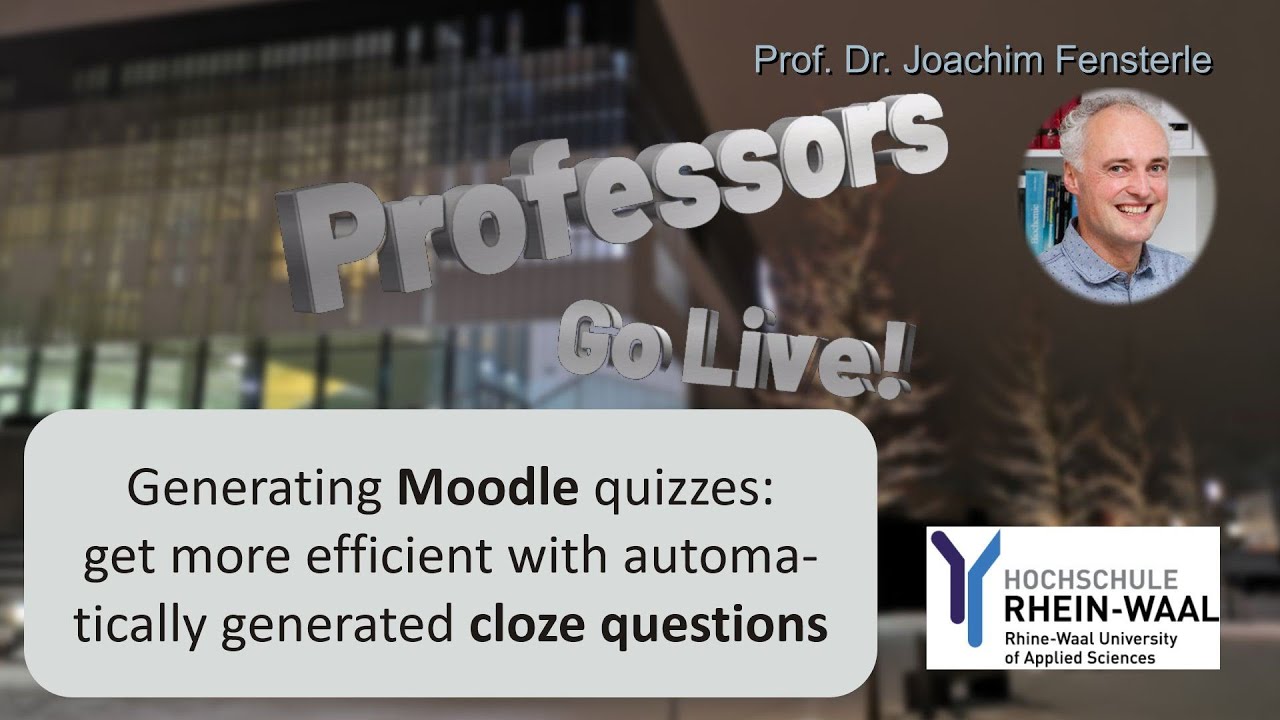 Moodle Embedded Cloze Questions And Automated Generation Of Multiple Questions Using Excel Youtube