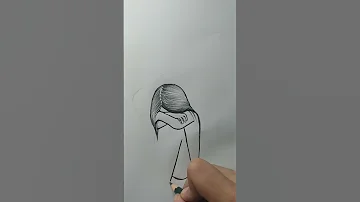 رسم تعبيري حزين وسهل رسم فتاه حزينه سهل جدا للمبتدئين 