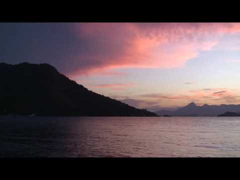 Beautiful sunset, amazing sounds of the sea. Angra dos Reis, RJ, Brazil