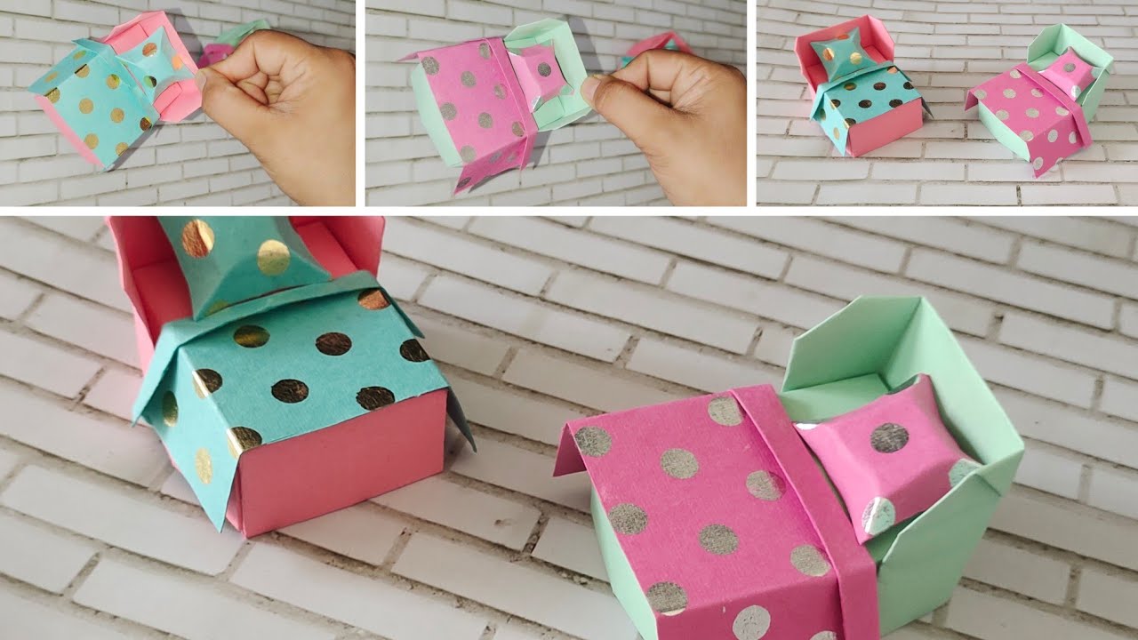 How to make paper bed | origami bed | paper craft | school project