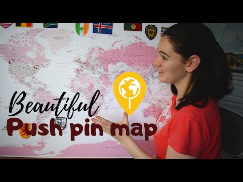 Push Pin World Map - Dusty Pink 