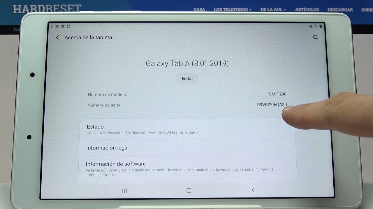 Cómo saber el número de serie en Samsung Galaxy Tab A - encontrar número de  serie - YouTube