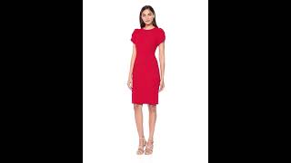 Calvin Klein Women's Tulip Sleeved Sheath Dress red