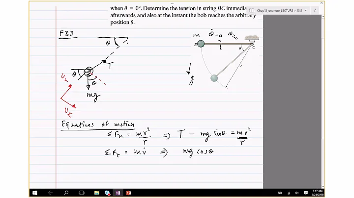 13.5 Equations of motion, Normal and Tangential coordinates (Spring 2018)