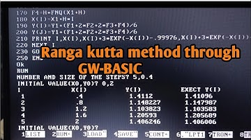 Runga Kutta method in GW-BASIC