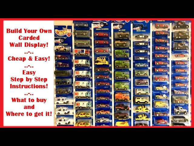 hot wheels display case for carded cars Vertical Stand 1:64 scale  Secure Display Case Rack for 1/64