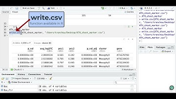 Export marker gene into a csv file