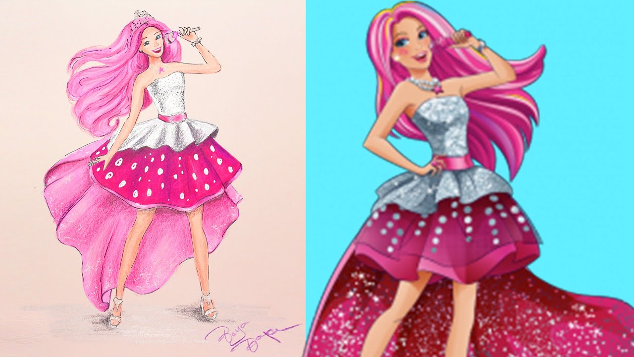 Barbie Rock Star Picture Drawing Painting Coloring ...