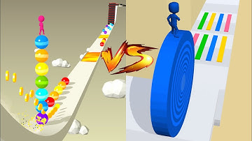 Stack Rider 🟢🔴🔮 VS Layer Roll  : All Levels Gameplay Walkthrough Android, iOS NEW UPDATE