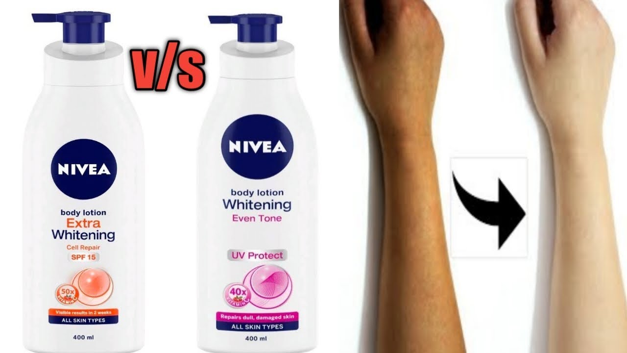 Nivea Extra whitening Body Spf-15 review/nivea whitening bodylotion comparison/skin whitening - YouTube