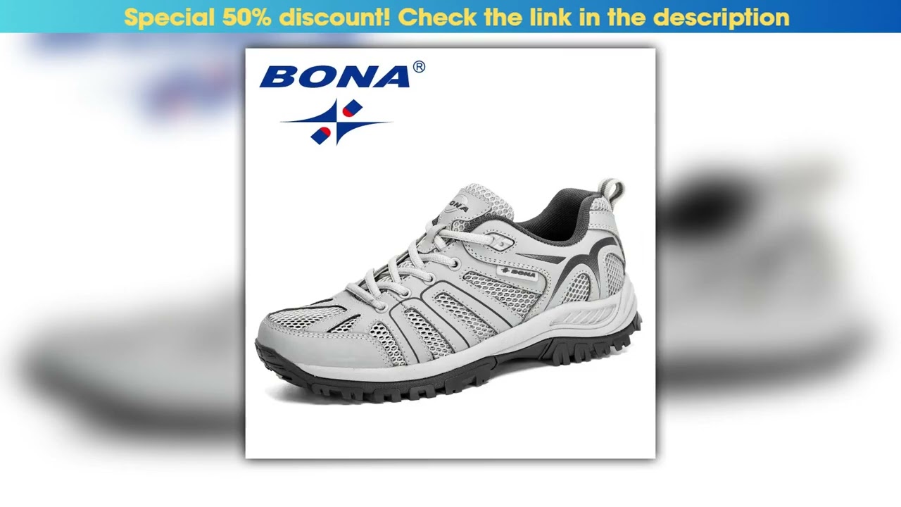 BONA New Arrival Mesh Running Shoes Men Trendy Sneaker NonSlip WearResistant Outdoor Walking Men