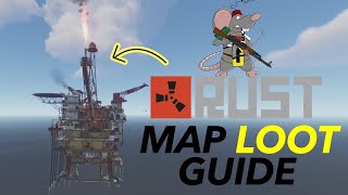 RUST MAP Beginners Guide #2 Hardest Locations For Loot! Excavator, Oil Rig, Launch Site Plus More