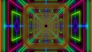Abstract Neon Light Tunnel  Motion Background Video ǁ VJ Loop Motion Graphics Background Video