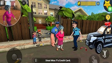 Scary Teacher 3D - with nick and tani troll Miss T fell face down  part 5241 #scaryteacher3d