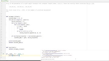 Euler and Python! Ep 039 - Integer right triangles