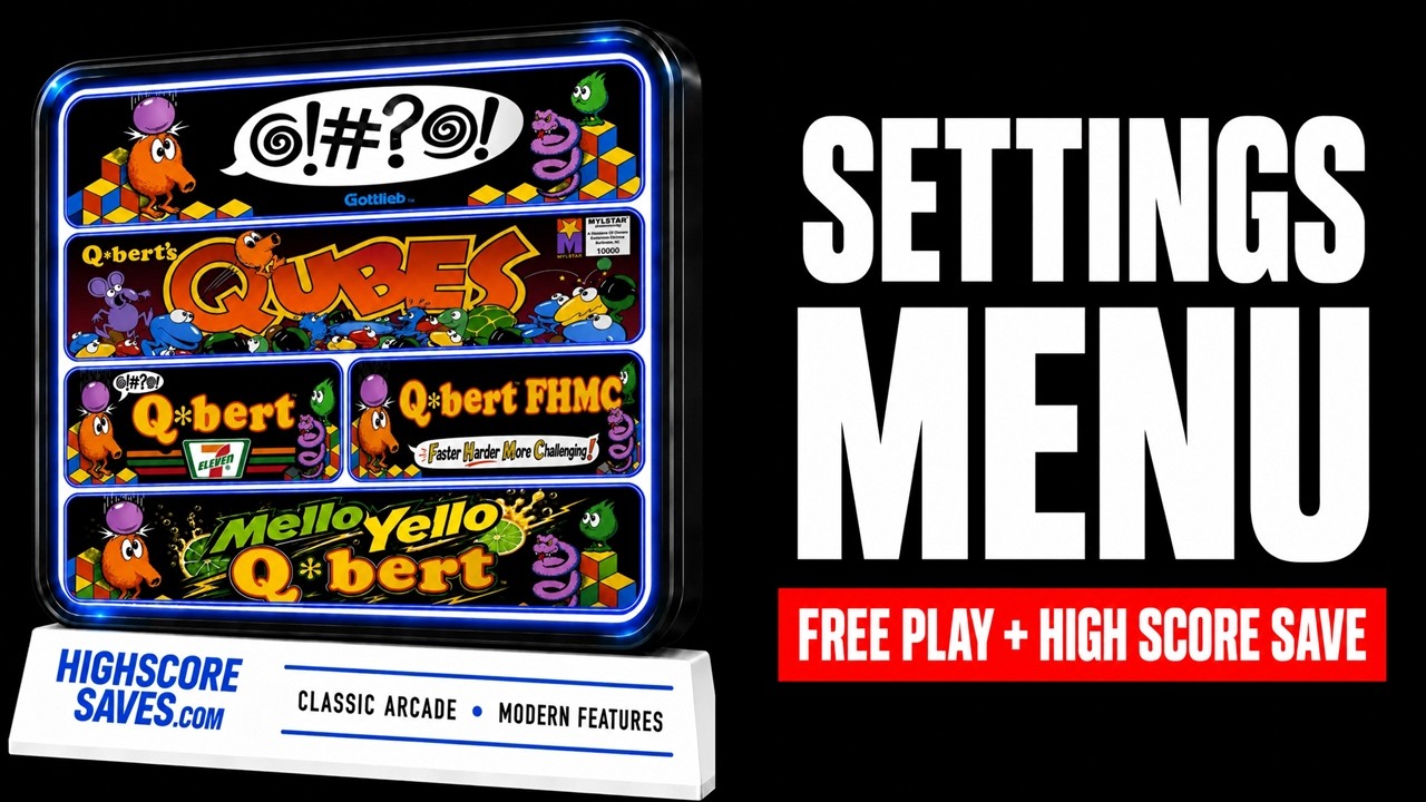 Q*bert Multigame settings menu video