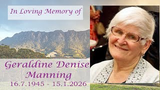 Mrs Geraldine Denise Manning Funeral Service