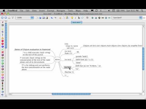 Clojure Evaluation in Freemind