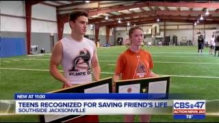 Jacksonville teens recognized for saving friend's life