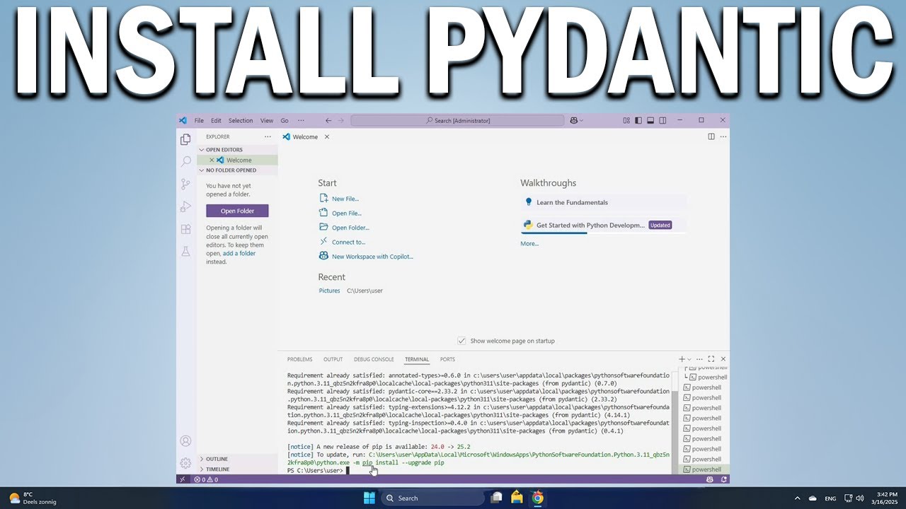 How To install Pydantic in VS Code for Powerful Data Validation in ...