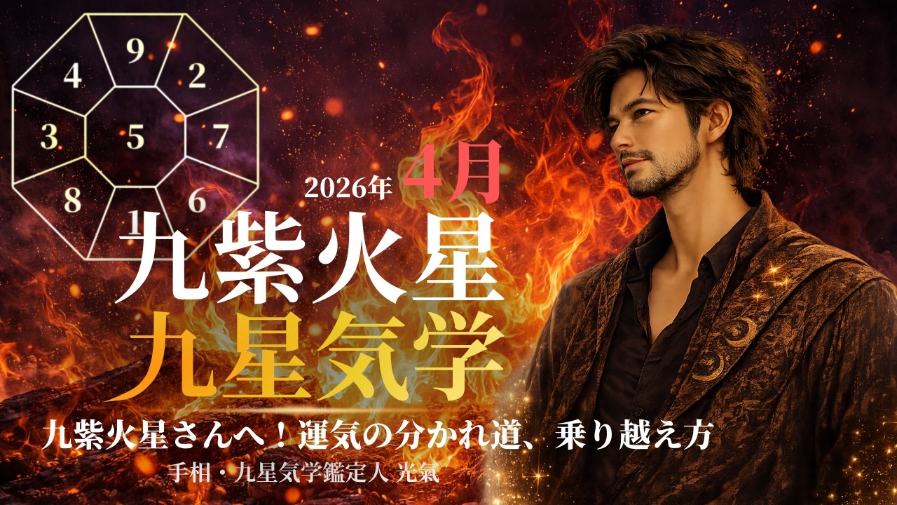 九星気学】九紫火星の2026年4月(4/5～5/4)の月の運勢｜井上 こうき