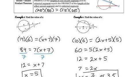 Segment Relationships in Circles