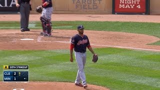 4/18/15: Salazar's 10 K's lifts Tribe over Twins