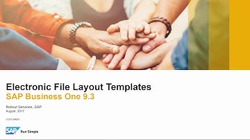 SAP Business One 9.3 - Electronic File Templates