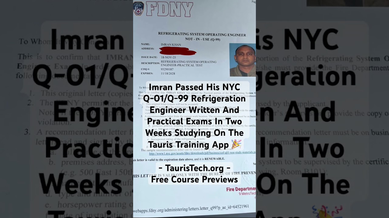 Congrats Imran - TaurisTech.org - HVAC & Building Engineer Training