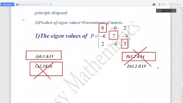 properties of eigen values .Multiple Choice Questions on eigen value