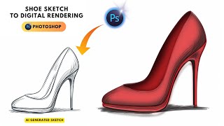 Create an AI Shoe Sketch to Realistic || Product Rendering in Photoshop by INDUSTRIAL CAD TUTORIALS 16 views 3 days ago 8 minutes, 49 seconds