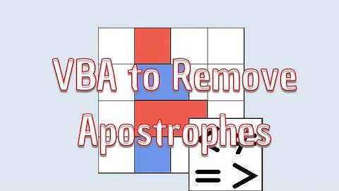 VBA to Remove Apostrophes
