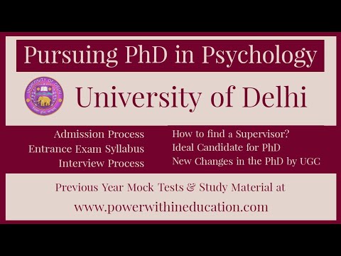 phd in psychology in delhi university